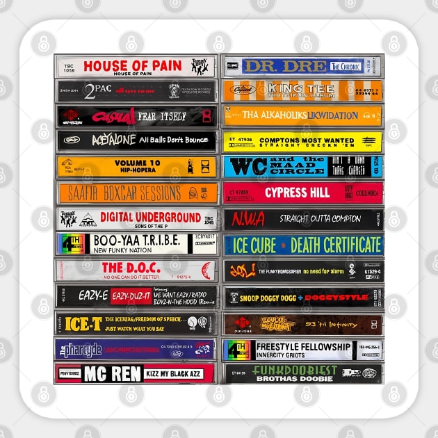 Hip Hop Tapes 90s Hip Hop Tees Sticker by HipHopTees